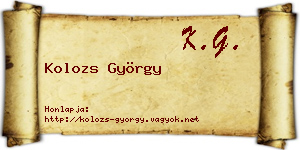 Kolozs György névjegykártya